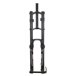 LAVSENA Spares LAVSENA DH MTB Fork 26 / 27.5 / 29 Inch Mountain Bike Suspension Fork Downhill Travel 140mm Air Fork Double Crown Thru Axle Rebound Adjust 1-1 / 8 Straight With Lockout (Color : Black fork, Size : 29'')