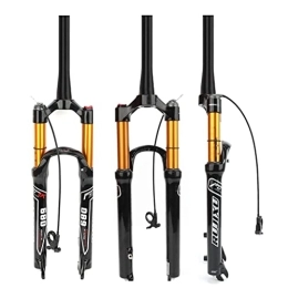 LAVSENA Spares LAVSENA MTB Air Fork 26 / 27.5 / 29 Inch Bike Suspension Fork 100mm Travel 1-1 / 8'' Straight / Tapered Manual / Remote Lockout Bicycle Front Fork QR 9mm (Color : Tapered remote, Size : 26'')