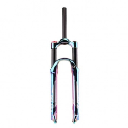 LBBL Mountain Bike Fork LBBL Suspension Mountain Bike Forks, Air Suspension Fork Straight Tube 27.5, 29 Inches Shoulder Lock Vacuum Plated Colorful Suspension Fork Travel 120mm MTB Horquilla (Size : 27.5 inches)