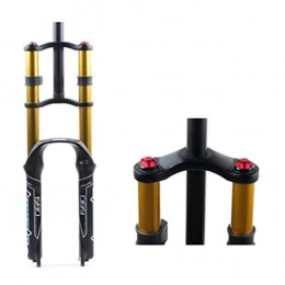 LBBL Mountain Bike Fork LBBL Suspension Oil Pressure Bike Forks, Oil Spring Front Fork Straight Pipe 26, 27.5, 29 Inches Double Shoulder Control Hydraulic Travel 130mm Mountain Bike Front Fork (Color : A, Size : 29)