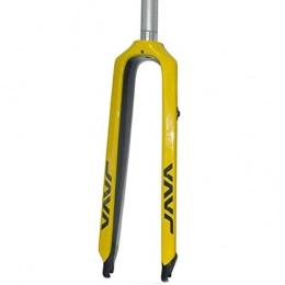 LDDLDG Mountain Bike Fork LDDLDG Mountain Bike Front Fork Carbon Fiber Hard Fork 26 / 27.5 Inch Bicycle Carbon Fork Disc Brake Cone Tube (Color : Yellow)