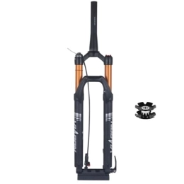 LHHL Mountain Bike Fork LHHL 26 / 27.5 / 29 In Air Damping MTB Fork 100mm Travel Mountain Bike Suspension Forks Thru Axle 15x100mm With Disc Brake Tapered Tube Bicycle Front Fork RL (Color : Black, Size : 26inch)
