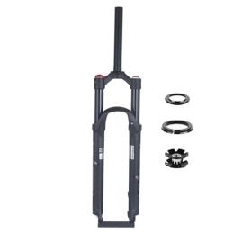 LHHL Spares LHHL 26 / 27.5 / 29 Inch Air MTB Suspension Fork Thru Axle 15x100mm 100mm Travel 1-1 / 8" Straight Tube Manual Lockout Disc Brake Mountain Bike Front Forks With Damping (Color : Black, Size : 27.5inch)