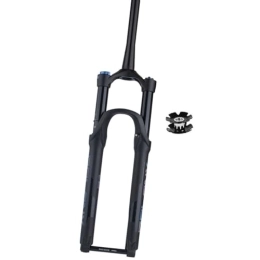 LHHL Spares LHHL 26 / 27.5 / 29 Inch Mountain Bike Air Suspension Fork Rebound Adjustment 1-1 / 2" Tapered Tube Thru Axle 15mm Travel 120mm Disc Brake Bicycle Front Forks (Color : Black, Size : 26inch)