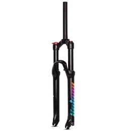 LHHL Mountain Bike Fork LHHL 26 / 27.5 / 29 Inch Mountain Bike Air Suspension Fork Travel 120mm MTB Fork Manual / Remote Lockout Bicycle Magnesium Alloy Fork Straight / Tapered (Color : Black, Size : 26 Inch)