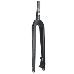 LHHL Mountain Bike Fork LHHL 26 / 27.5 / 29" Inch Mountain Bike Carbon Fiber Rigid Forks 1-1 / 8”Threadless Tapered MTB Front Fork Disc Brake 9x100mm QR Ultralight Bicycle Forks (Color : Black, Size : 26")