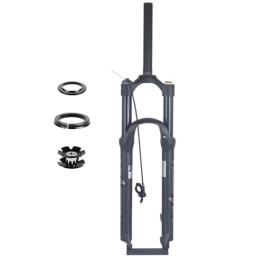 LHHL Spares LHHL 26 / 27.5 / 29 Inch Mountain Bike Front Forks 100mm Travel MTB Suspension Fork With Air Damping RL Disc Brake Thru Axle 15x100mm 1-1 / 8" Straight Tube (Color : Black, Size : 26inch)