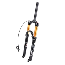 LHHL Mountain Bike Fork LHHL Air MTB Suspension Fork 26" 27.5" 29" Mountain Bike Forks Straight / Tapered Tube 28.6mm QR 9mm Travel 100mm Remote Lockout Magnesium Alloy XC Bicycle Forks (Color : Straight, Size : 26")