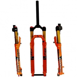 LHHL Mountain Bike Fork LHHL Air Suspension 27.5" / 29er MTB Bike Forks With Damping Adjustment Bicycle Fork 1-1 / 8" Magnesium Alloy 15 * 100mm Axle Disc Brake Travel 120mm (Color : Orange, Size : 29in)
