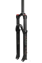 LHHL Mountain Bike Fork LHHL Bicycle Fork 26 Inch 1 / 1-8" Straight Steerer MTB Bike Suspension Fork AIR Shock Absorbe With Damping Adjustment 100mm Travel Disc Brake 9mm QR 100mm Axle (Color : A-Black, Size : 27.5")