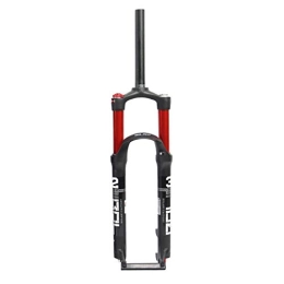 LHHL Mountain Bike Fork LHHL Bicycle Suspension Forks 26 / 27.5 / 29 Inch Double Air Valve Magnesium Alloy MTB Bike Air Fork Disc Brake 100mm Travel 1-1 / 8" Straight Steerer QR 1650g (Color : Black Red, Size : 27.5")