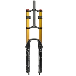 LHHL Mountain Bike Fork LHHL Downhill Mountain Bike Air Suspension Fork 26 / 27.5 / 29 Inch MTB Suspension Fork Travel 150mm 1-1 / 8 Damping Adjustment QR 9mm Straight Tube (Color : Gold, Size : 29 inch)