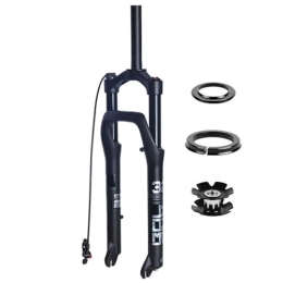 LHHL Spares LHHL E-Bike Front Fork 26" MTB Disc Brake 115mm Travel Air Damping For 4.0" Fat Tire BMX Snow Bike 1-1 / 8" Straight Tube QR 9x135mm Remote Lockout