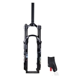 LHHL Mountain Bike Fork LHHL Mountain Bike Air Fork 26 27.5 29In MTB Suspension Fork 1-1 / 8" Bicycle Double Air Chamber Front Fork Travel 100mm Straight PM Disc Brake QR 9mm Remote Lockout (Color : Black, Size : 27.5")