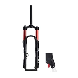 LHHL Mountain Bike Fork LHHL Mountain Bike Air Fork 26 27.5 29In MTB Suspension Fork 1-1 / 8" Bicycle Double Air Chamber Front Fork Travel 100mm Straight PM Disc Brake QR 9mm Remote Lockout (Color : Red, Size : 26")
