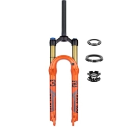 LHHL Spares LHHL Mountain Bike Air Suspension Fork 26 / 27.5 / 29" In MTB Disc Brake 100x9mm QR 1-1 / 8" Straight Tube Front Forks AM Manual Lockout XC Bicycle Forks 2100g (Color : Orange, Size : 29")