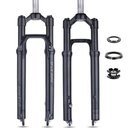 LHHL Spares LHHL Mountain Bike Air Suspension Forks QR 9x100mm For 2.4 Tire Front Fork MTB 80mm Travel HL QR 9mm Disc Brake 74mm 1-1 / 8" Threadless Straight Tube Rebound Adjustment (Color : Black, Size : 26inch)