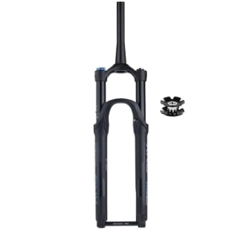 LHHL Mountain Bike Fork LHHL Mountain Bike Bike Suspension Forks Travel 100mm 26 / 27.5 / 29 In MTB Air Fork With Damping 1-1 / 2" Tapered Tube Thru Axle 15 * 100mm Manual Lockout (Color : Black, Size : 29inch)