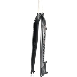 LHHL Spares LHHL Mountain Bike Fork Front Forks 26 / 27.5 / 29" Inch MTB Rigid Fork Disc Brake 9X100mm QR 1-1 / 8'' Threadless Tapered Tube Ultralight Bicycle Fork (Color : Black, Size : 26")