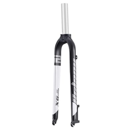 LHHL Spares LHHL Mountain Bike Rigid Forks 26 / 27.5 / 29" inch 1-1 / 8" Ultralight Front Fork Bicycle Threadless Straight Tube MTB Forks QR 9X100mm Disc Brake Aluminum Alloy (Color : White, Size : 26")