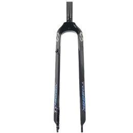 LHHL Mountain Bike Fork LHHL MTB 26 / 27.5 / 29" Inch Rigid Fork Disc Brake 9X100mm QR Carbon Fiber Bike Front Forks 1-1 / 8" Straight Tube Threadless Mountain Bicycle Forks (Color : Black, Size : 27.5")