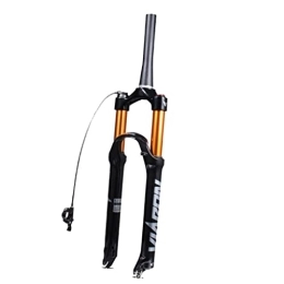 LHHL Spares LHHL MTB Air Suspension Fork, 26 27.5 29in Mountain Bike Front Forks Travel 100mm QR 9mm 1-1 / 2" Tapered Remote Lockout Bicycle Air Forks (Color : Black gold, Size : 26")