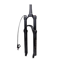 LHHL Spares LHHL MTB Air Suspension Fork 26 27.5 29inch XC Mountain Bike Forks Remote Lockout Travel 100mm 1-1 / 2" Tapered Disc Brake QR 9mm Rebound Adjust Bicycle Fork (Color : Black, Size : 29")