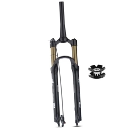 LHHL Spares LHHL MTB Air Suspension Forks 26 / 27.5 / 29 In Disc Brake Travel 100mm Tapered 1-1 / 2" Inch QR 9mmx100mm Remote Lockout XC AM Ultralight Mountain Bike Front Forks (Color : Gold, Size : 27.5inch)