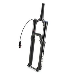 LHHL Mountain Bike Fork LHHL MTB Bicycle Magnesium Alloy Suspension Fork 27.5 / 29 Inch Bike Air Fork Remote Lockout Travel 140MM Thru-axle 110x15mm Boost 1-1 / 2" Tapered Tube Rebound Damping (Color : Black, Size : 27.5")