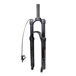LHHL Spares LHHL MTB Fork 26 / 27.5 / 29 Inch Air Mountain Bike Suspension Fork 100mm Travel With Rebound Damping 1 1 / 8" Straight Tube Bicycle Front Fork QR 9mm Remote Lockout (Color : Black, Size : 26")