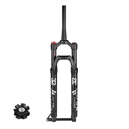 LICHUXIN Mountain Bike Fork LICHUXIN Mountain Bike Suspension Fork 26 / 27.5 / 29", Pneumatic Front Fork Barrel Shaft with Damping Rebound Adjustment, 113 / 117Mm Stroke, Compatible with Disc Brakes, 01 tapered tube, 29