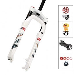 LIMQ Spares LIMQ 26er MTB Fork Suspension Aluminum Bicycle Fork Air Suspension Disc Fork 120mm Travel, Mountain Fat Bicycle Fork 26x4.0, White