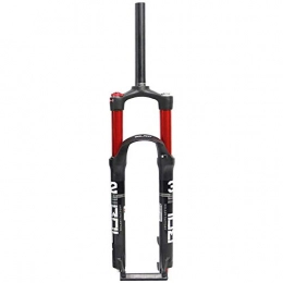 LIMQ Mountain Bike Fork LIMQ Aluminium Alloy Bike Suspension Forks, 26 / 27.5 / 29 Inch Mountain Bike Front Fork, Double Air Chamber Suspension Fork, Pneumatic Fork, Red-27.5Inch