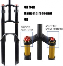 LIMQ Mountain Bike Fork LIMQ Bicycle Suspension Fork 26 / 27.5 / 29"MTB Double Shoulder Hydraulic Rappelling Damping Disc Brake DH / AM / FR 1-1 / 8" QR Travel 130mm, A-Black-26in