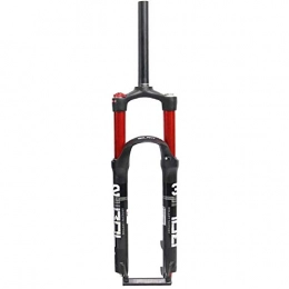 LIMQ Mountain Bike Fork LIMQ Bicycle Suspension Fork 26 Inch 27.5" 29ER Mountain Cycling 1-1 / 8" Straight Tube Steerer Shoulder Control Disc Brake Travel 100mm, Red-26in