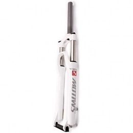 LIMQ Mountain Bike Fork LIMQ MTB Bicycle Suspension Fork 26 / 27.5 Inch Oil Pressure Straight Tube 1-1 / 8" travel 100mm Axle 9mmQR Bicycle Front Fork, White-27.5in