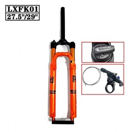 LIMQ Spares LIMQ MTB Road Bike Air Suspension Fork 1-1 / 8" Alloy Remote Quick Lockout Travel 100mm 27.5" 29 Inch, Orange-29INCH