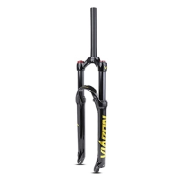 LIZCG Mountain Bike Fork LIZCG MTB Suspension Forks 26 / 27.5 / 29 InchMountain Bike Fork120mm Travel 1-1 / 8" Straight Tube XC DH Fork 9mm×100mm Axle Manual Lockout Air Shocks, Gold, 27.5in