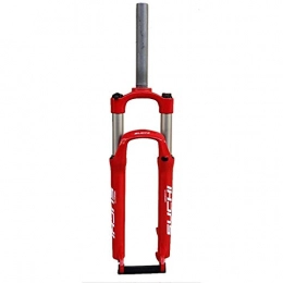 LLGHT Mountain Bike Fork LLGHT 26 Inch Mountain Bike Suspension Fork High-Carbon Steel Downhill Fork Straight Tube 1-1 / 8" Disc Brake Stroke 100mm QR MTB Bicycle Forks 2400g (Color : Red)