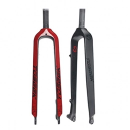 Lmoto-helmet Spares Lmoto-helmet MTB Rigid Front Fork 26 / 27.5 Disc Brake Carbon Mountain Bike Fork, 28.6mm Threadless Straight Tube Superlight Bicycle Front Forks Expander Top Cap (Color : A, Size : 29 Inch)