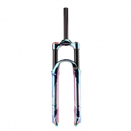 Lsqdwy Spares Lsqdwy Suspension Mountain Bike Forks, Air Suspension Fork Straight Tube 27.5, 29 Inches Shoulder Lock Vacuum Plated Colorful Suspension Fork Travel 120mm MTB Horquilla