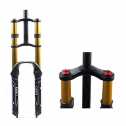 Lsqdwy Spares Lsqdwy Suspension Oil Pressure Bike Forks, Oil Spring Front Fork Straight Pipe 26, 27.5, 29 Inches Double Shoulder Control Hydraulic Travel 130mm Mountain Bike Front Fork