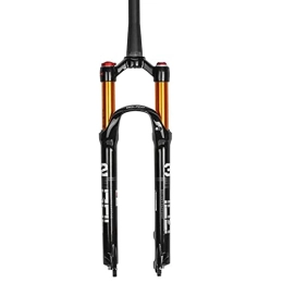 LSRRYD Mountain Bike Fork LSRRYD Cycling Suspension Bicycle Suspension Fork 26 27.5 29 In Black Mountain Bike Double Air Chamber Fork Conical Tube Shoulder Control Remote Lock Out Disc Brake 1-1 / 8" (Color : B, Size : 26inch)