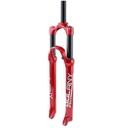 LSRRYD Mountain Bike Fork LSRRYD Cycling Suspension Bike Suspension Fork 26 27.5 29" MTB Bicycle Air Pressure Fork 1-1 / 8" Disc Brake Magnesium Alloy 120mm Travel (Color : Red, Size : 26inch)