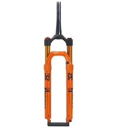 LSRRYD Mountain Bike Fork LSRRYD MTB 26 / 27.5 / 29'' Air Suspension Forks 1-1 / 2 Mountain Bike Fork Disc Brake 9mm QR Bicycle Front Fork 100mm Travel Damping Adjust HL Ultralight 1850G (Color : Orange, Size : 26'')