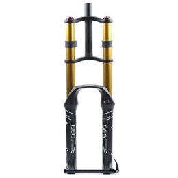 LSRRYD Mountain Bike Fork LSRRYD MTB Bike Suspension Fork 26 27.5 29 Inch Downhill Fork Straight Bicycle Shock Absorber Air Damping Thru Axle 15mm Travel 135mm (Color : A-Gold, Size : 27.5")