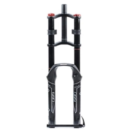 LSRRYD Mountain Bike Fork LSRRYD Ultra-light Bike Suspension Fork 26 27.5 29 Inch MTB Downhill Fork Travel 135mm Straight Bicycle Shock Absorber Air Damping Thru Axle 15mm (Color : A-Black, Size : 27.5in)