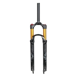 LUNJE Mountain Bike Fork LUNJE 26 / 27.5 / 29 Air MTB Suspension Fork, Straight / Tapered Tube Travel 100mm QR 9mm Manual / Crown Lockout Mountain Bike Forks XC / AM Bicycle (Color : Black Straight, Size : 27.5inch)