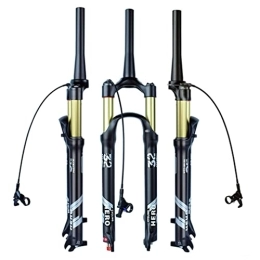 LUNJE Mountain Bike Fork LUNJE MTB Air Fork 26 27.5 29 Mountain Bike Suspension Forks Travel 120mm Rebound Adjust 1-1 / 8'' Straight / Tapered Bicycle Fork HL / RL QR 9mm (Color : Tapered Remote, Size : 26)