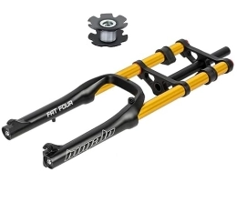 LUXXA Spares LUXXA Mountain bike fork, with adjustable damping system, suitable for mountain bike / XC / ATV, 20'' Gold